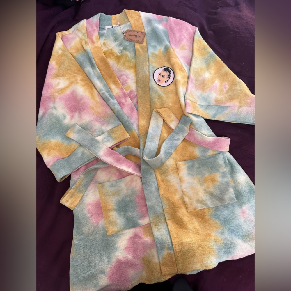Natural Life Tie Dye Crying Kim K Robe - Size S/M